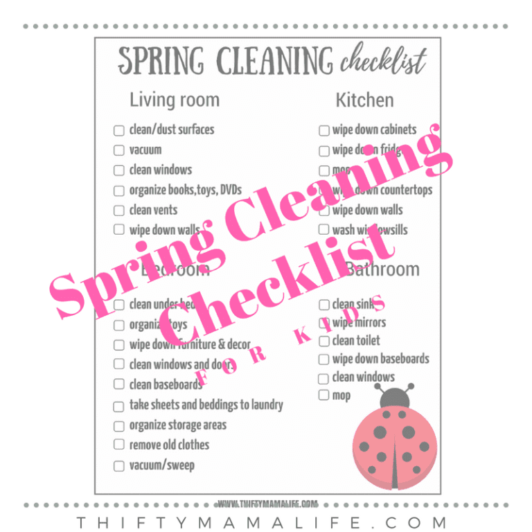 cleaning checklist for kids