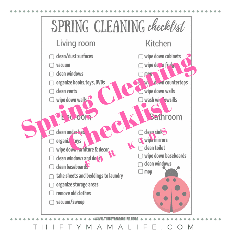 spring cleaning checklist for kids