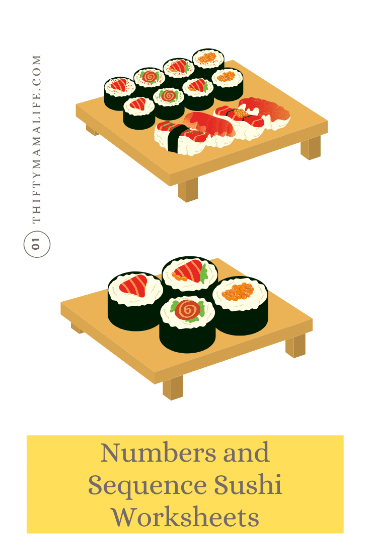 Numbers and Sequence Sushi Worksheets