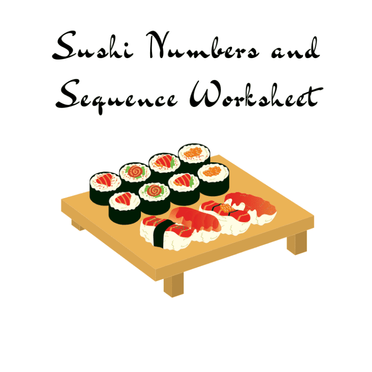 Numbers and Sequence Sushi Worksheets